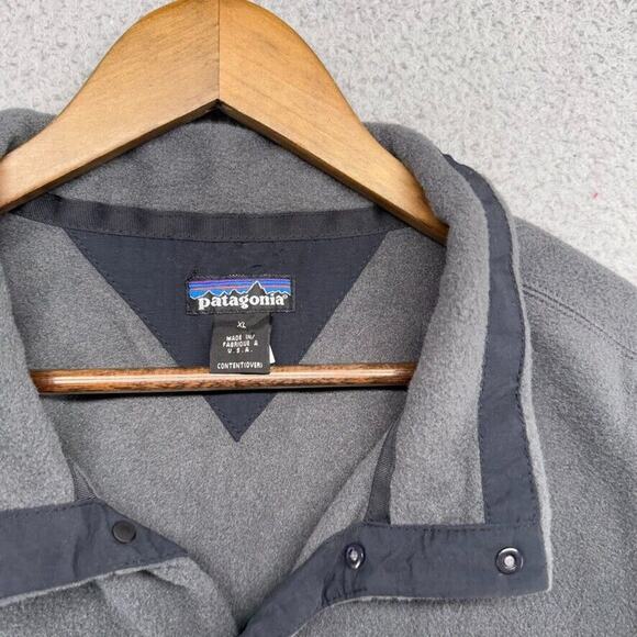 Vintage Patagonia Sweater Men's XL Gray Snap T Fleece Spellout Logo 90s 1996 - Picture 3 of 11